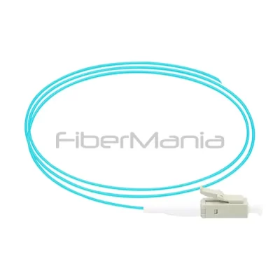 LC/UPC Simplex Fiber Optic Pigtail, OM3 50/125um, Aqua Jacket, 0.9mm, 1M