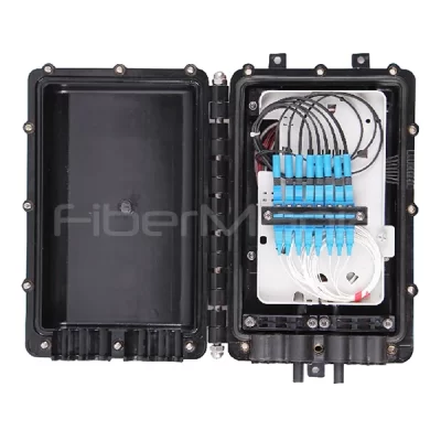 Inline Fiber Optic Splitter Closure With 1:8 PLC Splitter 295×202×81mm