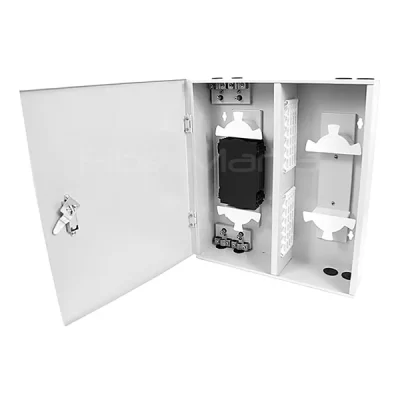 Fiber Optic Wall Mount Box Holds 8 SC 6 Ported Adapter Panels With Single Door