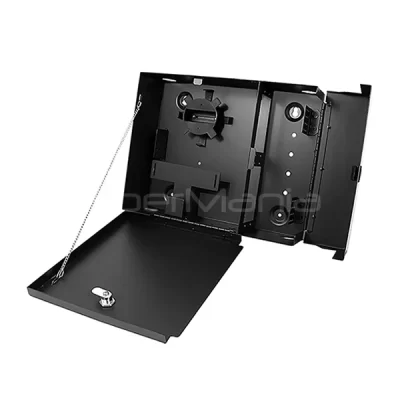 Wall Mount Fiber Enclosure Holds 4 LGX Adapter Panels Black