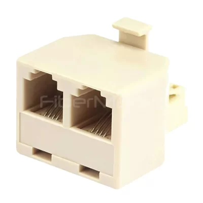 CAT.3 RJ11 6P4C Adapter, 1M/2F, Beige