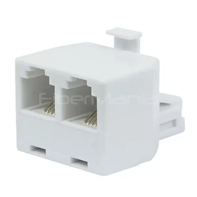 CAT.3 RJ11 6P4C Adapter, 1M/2F, White