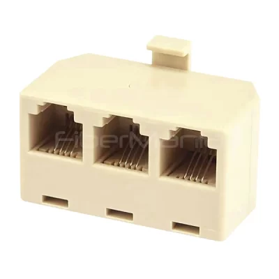 CAT.3 RJ11 6P4C Adapter, 1M/3F, Beige
