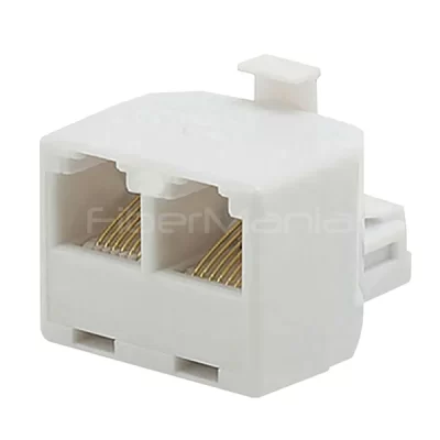 CAT.3 RJ12 6P6C Adapter, 1M/2F, White