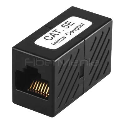 CAT.5E UTP Inline Coupler RJ45-RJ45, Block Type, Black