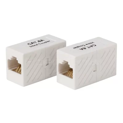 CAT.6A UTP Inline Coupler RJ45-RJ45, Block Type, White