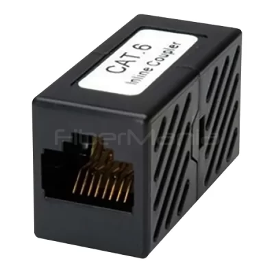 CAT.6 UTP Inline Coupler RJ45-RJ45 Block Black