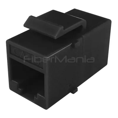 CAT.6 UTP Inline Coupler, RJ45-RJ45, Snap-in, Slim Type, Black