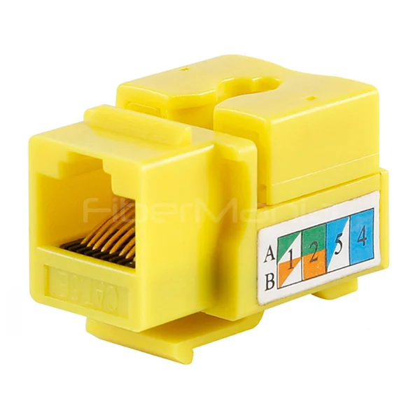 CAT.5E UTP Keystone Jack, 90 Degree, Yellow