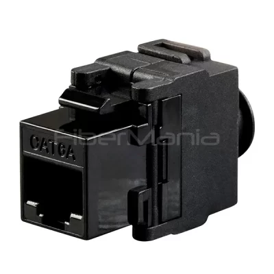 CAT.6A UTP Toolless Keystone Jack, 180 Degree Punch Down, Black