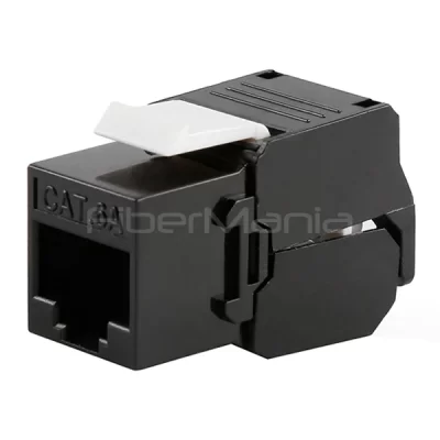 CAT.6A UTP Keystone Jack, 180 Degree, Slim Type, Black