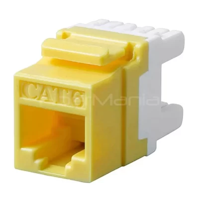 CAT.6 UTP Keystone Jack, 180 Degree, Short Body, Yellow