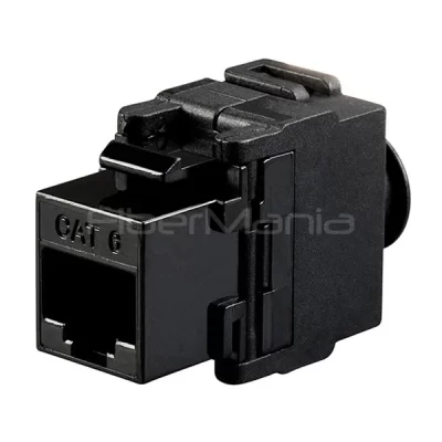 CAT.6 UTP Keystone Jack, 180 Degree, Black