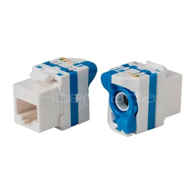 CAT.6 UTP Keystone Jack, 180 Degree, Toolless Type, Blue