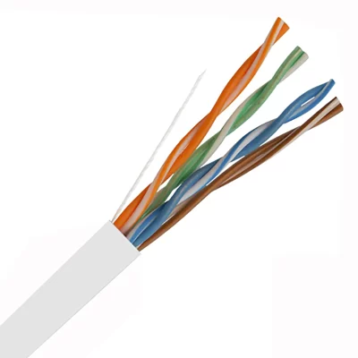 CAT.3 UTP Bulk Cable, 24AWG, 4 Pairs, White, Solid Copper, PVC Jacket, 305M Reel