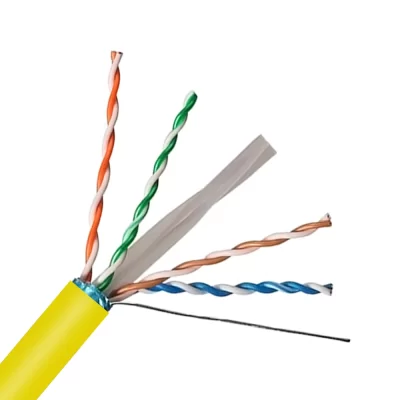 CAT.5E STP Bulk Cable, Bare Solid Copper, 24AWG, 4 Pairs, PVC Jacket, Yellow, 305M Per Reel