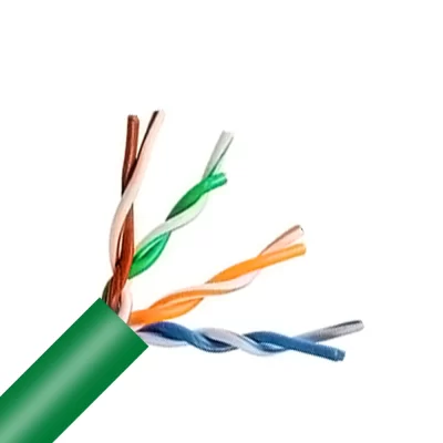 CAT.5E UTP Bulk Cable, Bare Solid Copper, 24AWG, 4 Pairs, PVC Jacket, Green, 305M Per Reel
