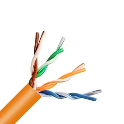 CAT.5E UTP Bulk Cable, Bare Solid Copper, 24AWG, 4 Pairs, PVC Jacket, Orange, 305M Per Reel