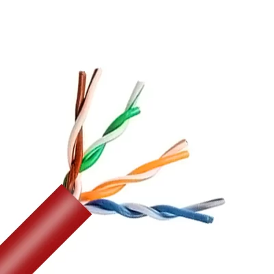 CAT.5E UTP Bulk Cable, Bare Solid Copper, 24AWG, 4 Pairs, PVC Jacket, Red, 305M Per Reel