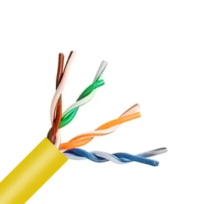 CAT.5E UTP Bulk Cable, Bare Solid Copper, 24AWG, 4 Pairs, PVC Jacket, Yellow, 305M Per Reel