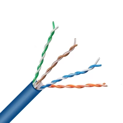 CAT.6A UTP Bulk Cable, Bare Solid Copper, 23AWG, 4 Pairs, PVC Jacket, Blue, 305M Per Reel