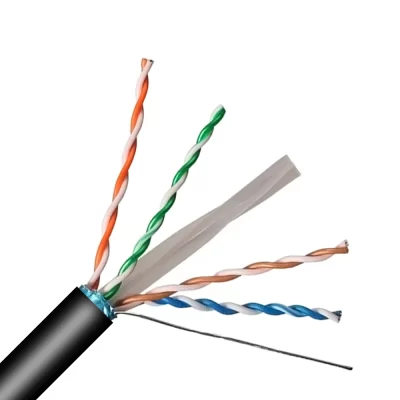 CAT.6 STP Bulk Cable, Bare Solid Copper, 23AWG, 4 Pairs, PVC Jacket, Black, 305M Per Reel