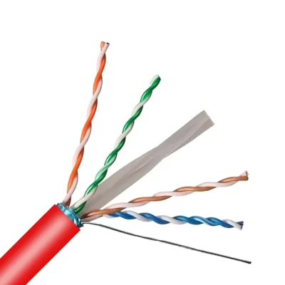 CAT.6 STP Bulk Cable, 23AWG, 4 Pairs, Red, Solid Copper, PVC Jacket, 305M Reel