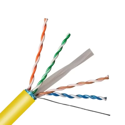 CAT.6 STP Bulk Cable, Bare Solid Copper, 23AWG, 4 Pairs, PVC Jacket, Yellow, 305M Per Reel