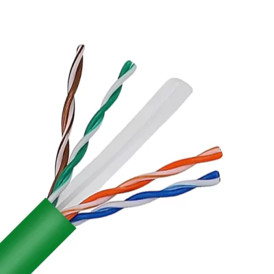 CAT.6 UTP Bulk Cable, Bare Solid Copper, 23AWG, 4 Pairs, PVC Jacket, Green, 305M Per Reel