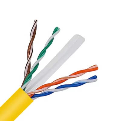CAT.6 UTP Bulk Cable, Bare Solid Copper, 23AWG, 4 Pairs, PVC Jacket, Yellow, 305M Per Reel