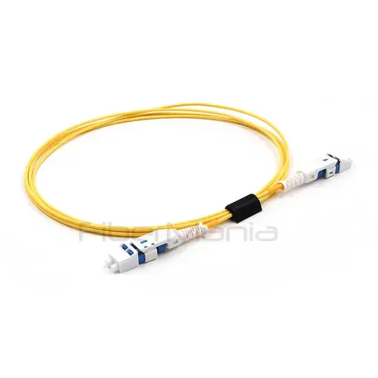 LC Uniboot Dual-Core Single mode OFNR Yellow Fiber Optic Patch Cord - Image 2