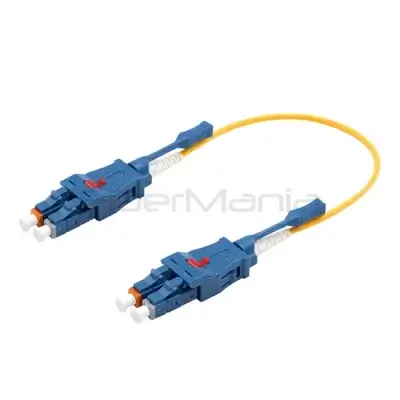 LC Uniboot to LC Uniboot Duplex OS2 Single Mode Fiber Optic Patch Cable With Pull Tab OFNR Yellow