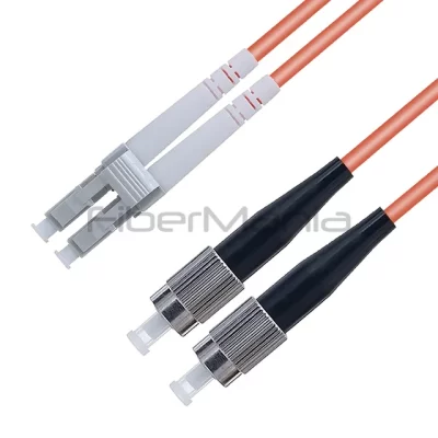 LC/UPC–FC/UPC Duplex OM1 62.5/125 Multimode Fiber Optic Patch Cable