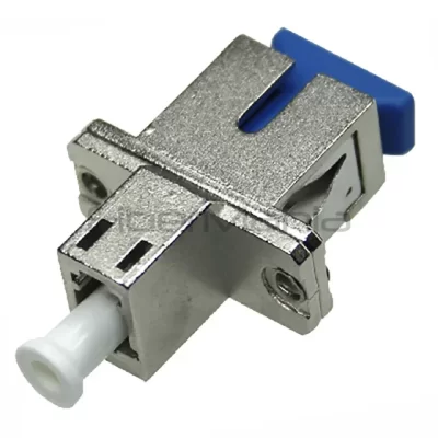 LC Female-SC Female Single Mode Simplex Fiber Optic Adapter Square Flange
