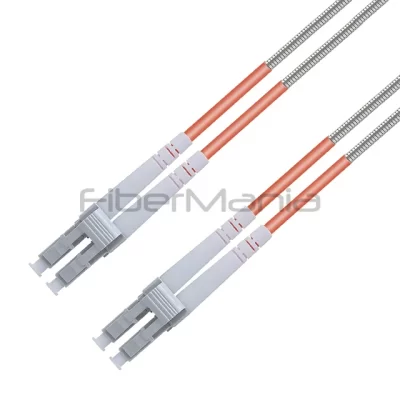 LC/UPC–LC/UPC Duplex 62.5/125 OM1 Multimode OFNR Armored Patch Cable 3.0mm Orange 1M