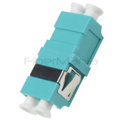 LC-LC OM3 Multimode Duplex Plastic Fiber Optic Adapter No Flange