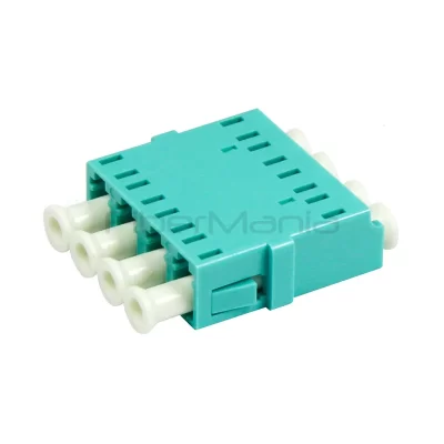 LC-LC OM3 Multimode Quad Plastic Fiber Optic Adapter No Flange
