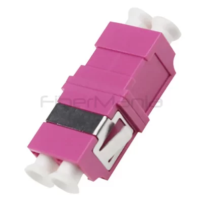 LC-LC OM4 Multimode Duplex Plastic Fiber Optic Adapter No Flange
