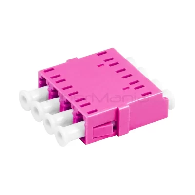 LC-LC OM4 Multimode Quad Plastic Fiber Optic Adapter