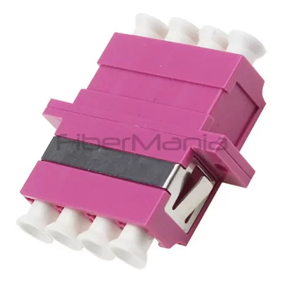 LC-LC 10G OM4 Multimode Quad Plastic Fiber Optic Adapter Violet