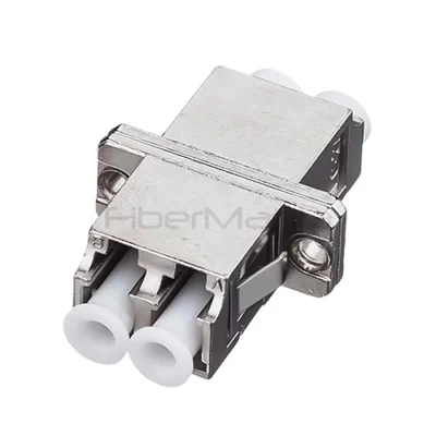 LC-LC Multimode Duplex Metal Fiber Optic Adapter Beige