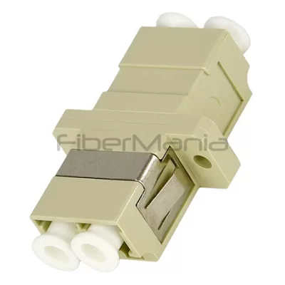 LC-LC Multimode Duplex Plastic Fiber Optic Adapter Beige