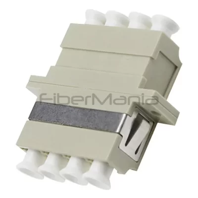 LC-LC Multimode Quad Plastic Fiber Optic Adapter Beige