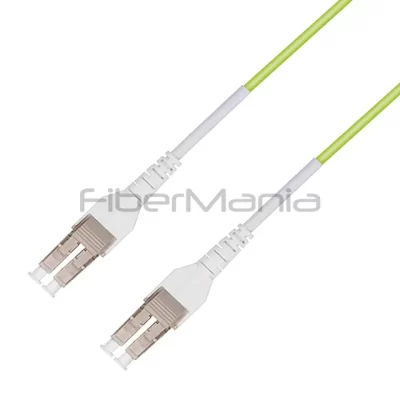 LC/UPC Uniboot to LC/UPC Uniboot Duplex 100G OM5 Multimode Fiber Patch Cable 1M 3.0mm Lime OFNR