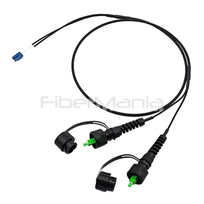 FTTA Optical Patch Cord LC/UPC to ODVA 2 × SC/APC, 2 Cores, 9/125 OS2, TPU Jacket, 2M