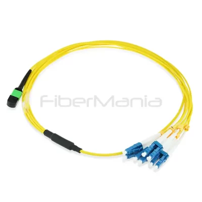 MTP/APC Male to 4 LC Duplex Breakout Cable 8 Fibers Single Mode 9/125 3M