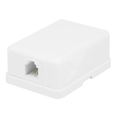 RJ11 6P4C Mounting Box, 1 Port, White