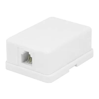 RJ12 6P6C Mounting Box, 1 Port, White