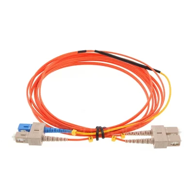 Mode Conditioning Fiber Optic Patch Cable, 2 x SC 62.5/125 to 1 x SC 9/125 & 1 x SC 62.5, 3M