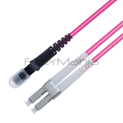 MTRJ/PC-LC/UPC Fiber Optic Patch Cable Duplex 40G/100G OM4 Multimode OFNR 3.0mm Magenta 3FT